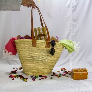Double Handle Tote, Market basket, Moroccan Bag, Moroccan straw bag, basket, French Basket Bag, Farmers Market Bag, Beach Bag