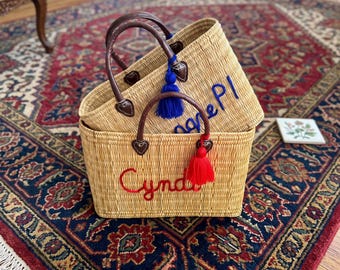 Woven Straw Beach Tote Bag – Handmade Raffia Shopping & Summer Bag
