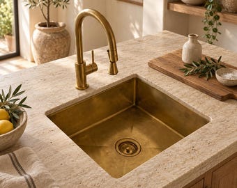 Handcrafted Solid Brass Undermount Sink – Aged Bronze Patina