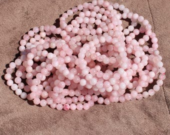 Rose Quartz Bracelet – Natural Pink Crystal Stretch Bracelet – Handmade Gemstone Jewelry – Self Love & Heart Healing Gift
