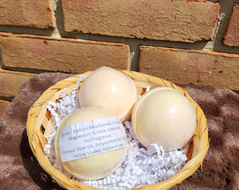 Citrine Crystal Inspired Bath Bomb | Handmade Yellow Bath Bomb | Sweet Orange, May Chang & Ginger | Abundance Positivity Bath | Self Care