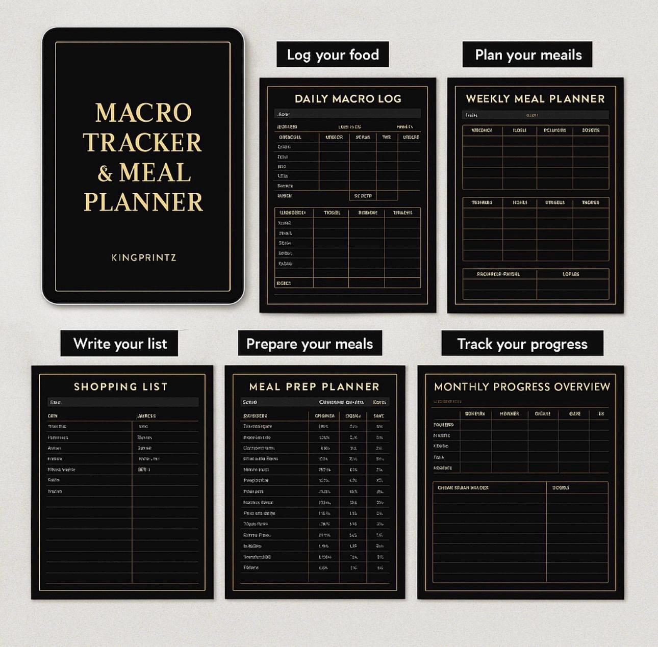 Macro Tracker & Meal Planner - Etsy