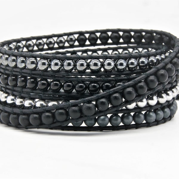 Double Wrap Bracelet in Black