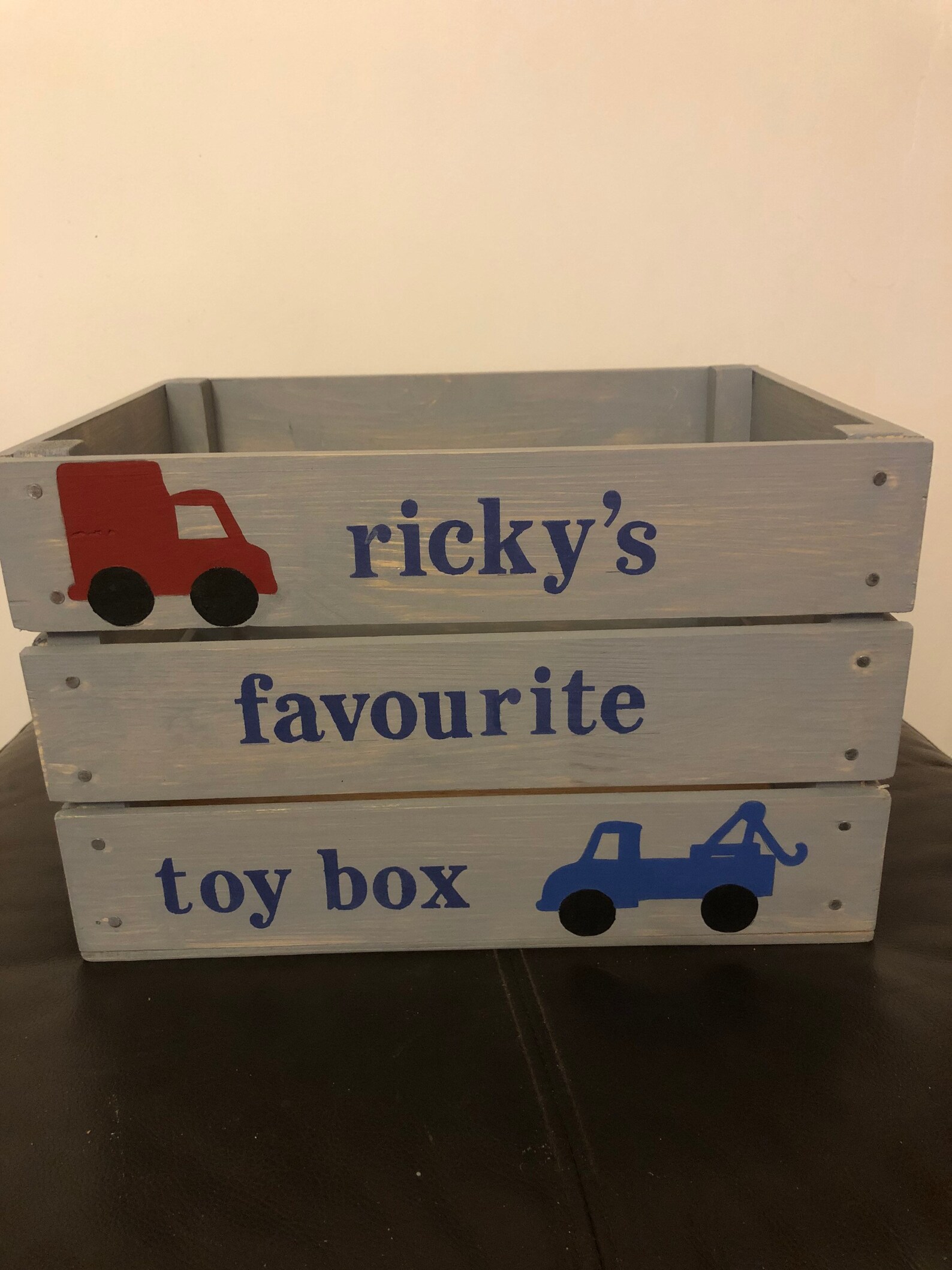 Handmade & Personalised Rustic Toy Crate / Box | Etsy