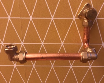 Bespoke Industrial Style Copper and Brass Toilet Roll Toilet Paper Holder for Bathroom Storage