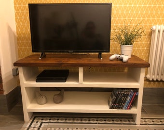 BEDLINGTON ** Large Rustic Solid Wood Painted Custom Made TV Cabinet, Media Unit, Storage Table, Coffee Table,