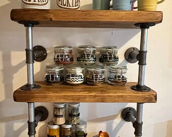 Whippet **Bespoke Solid Wood & Cast Iron Rustic Custom Made Versatile Shelving Racking Unit Bathroom Cabinet Kitchen Storage