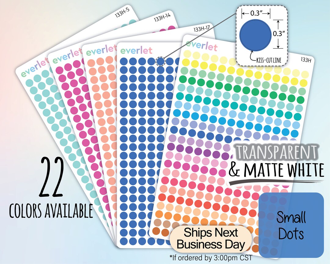 Highlight Dots Sticker Small Dots Planner Stickers, Highlighting Transparent and Matte White ...