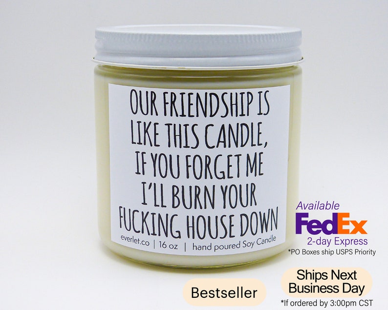 Our Friendship Is Like This Candle, Funny Candle For Friend, Funny Candle, Gag Gift 