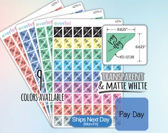 Payday Corner Planner Stickers, Highlighting Transparent and Matte White Vinyl, 427