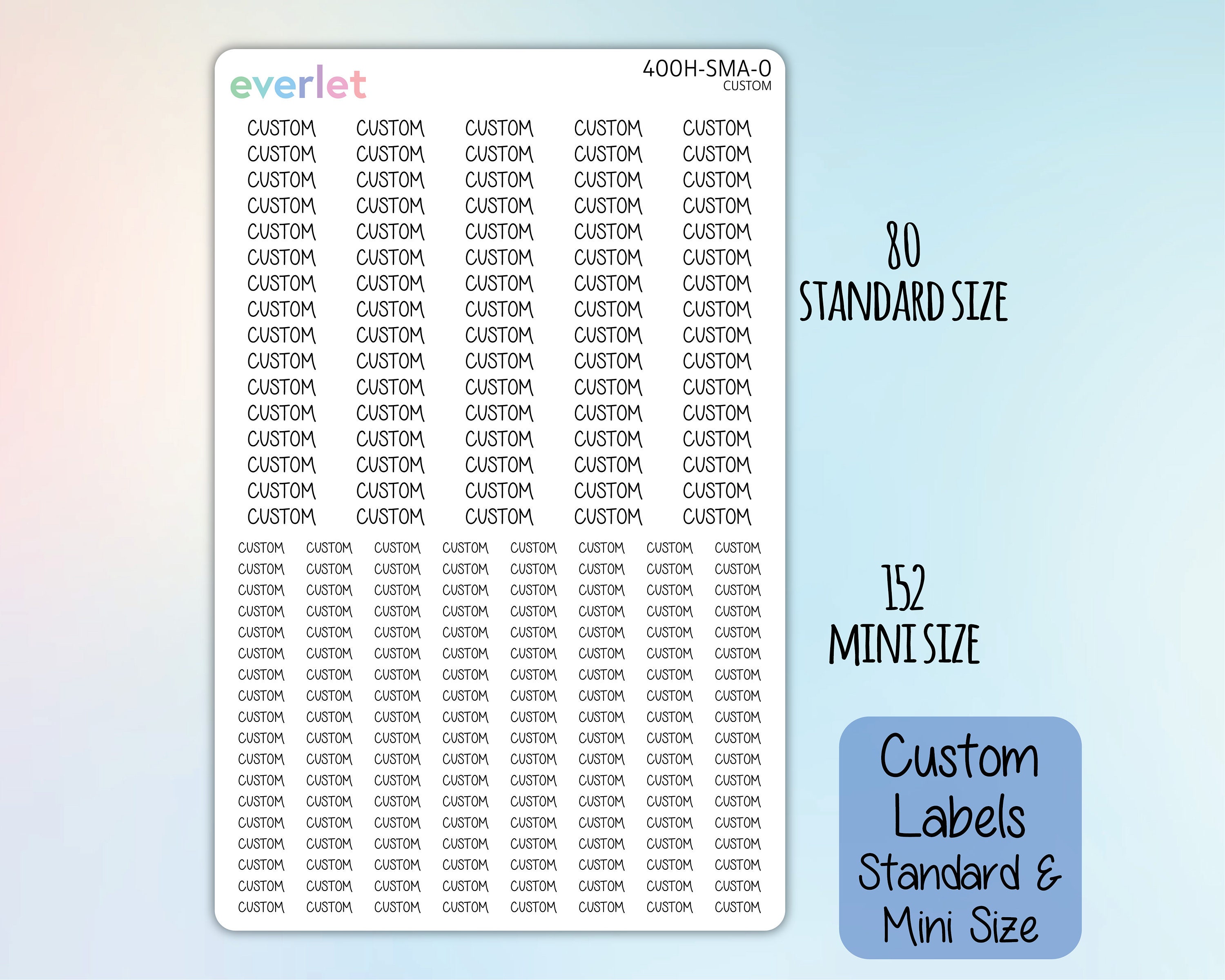 Custom Planner Stickers, Custom Labels, Transparent and Matte White