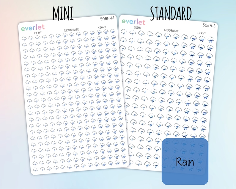 Square Temperature Sticker MINI SQUARE Weather Planner Stickers, Highlighting Transparent and ...