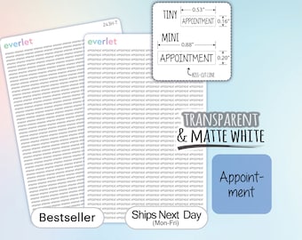 Tiny & Mini Appointment Planner Stickers, Highlighting Transparent and Matte White Vinyl, 243