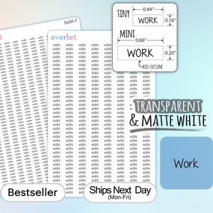 TINY & MINI Work Planner Stickers, Highlighting Transparent and Matte White Vinyl 340