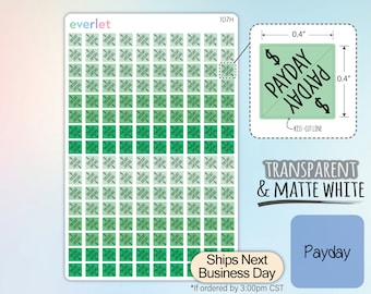 Payday Corner Planner Stickers, Highlighting Transparent and Matte White Vinyl, 107