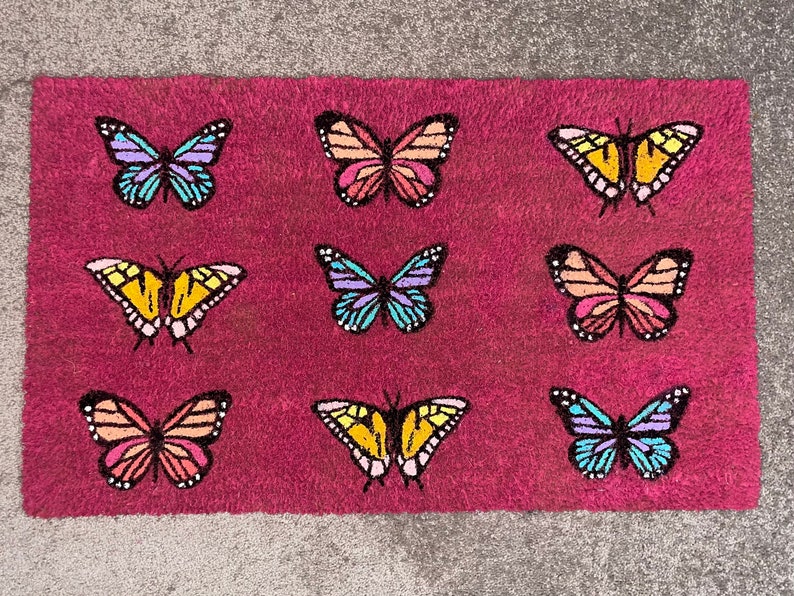 Butterfly Door Mat Butterfly Mat Etsy