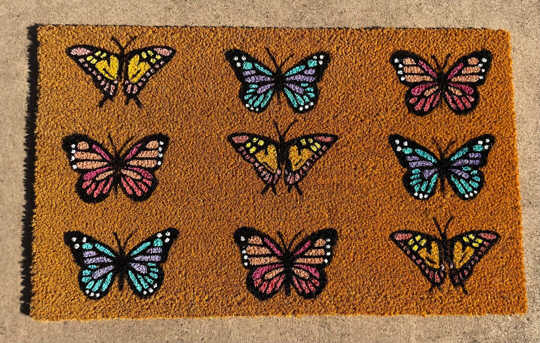 Butterfly Door Mat Butterfly Mat Etsy
