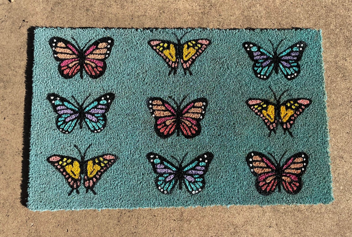 Butterfly Door Mat Butterfly Mat Etsy