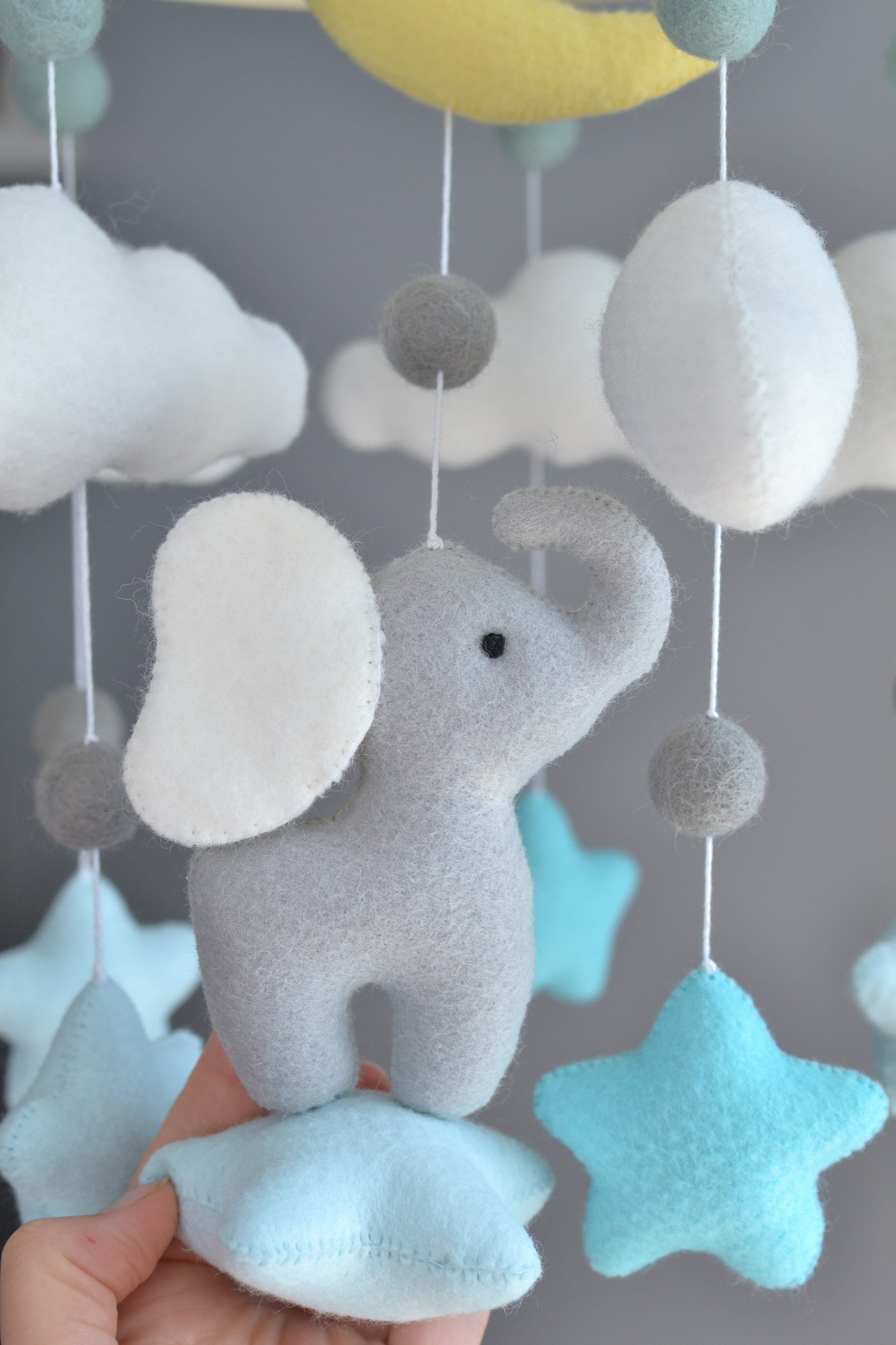 Elephant Nursery Mobile Baby Mobile Neutral Crib Mobile Etsy