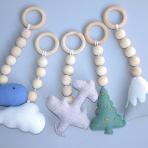 Baby Play Gym Toys, Whale nursery accessory, Montessori toys, hanging felt toys, whale gym toy, nautical toys