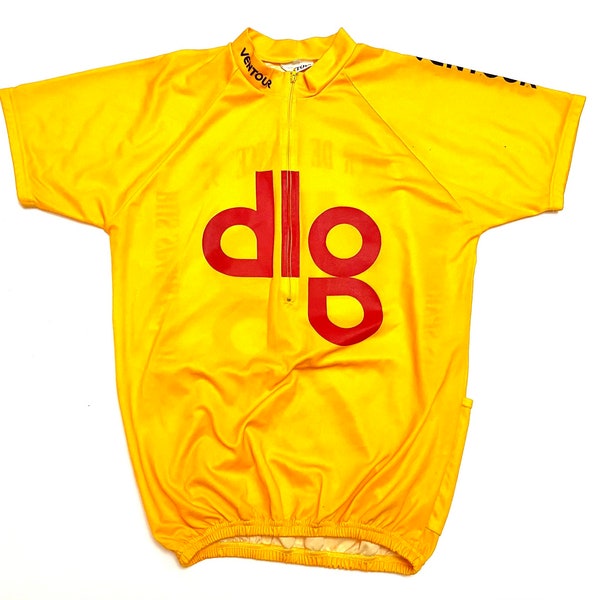 Radtrikot gelb VENTOUR Vintage 90er Jahre Tour de France Bjarne Riis Dänemark Team Bike Jersey Trikot