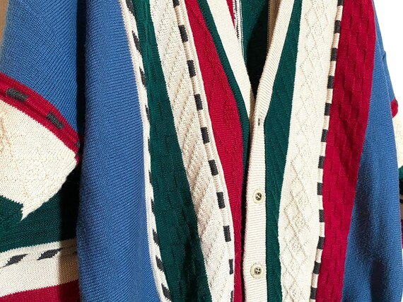 Vintage cardigan multicolor jumper  textured coog… - image 2