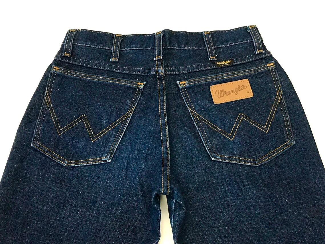 Wrangler bell bottoms vintage jeans denim jeans dark wash Etsy
