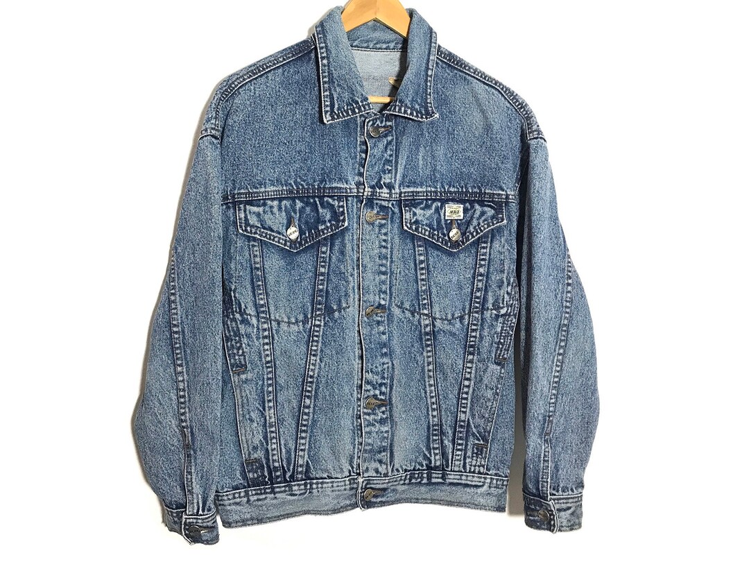 Vintage Trucker Jacket HOKO New York Acid Wash Denim Jeans - Etsy