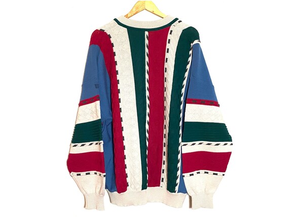 Vintage cardigan multicolor jumper  textured coog… - image 5