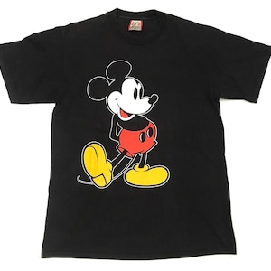 T-shirt Mickey Mouse 1990 Disney Designs Chemise noire fabriquée aux Etats-Unis