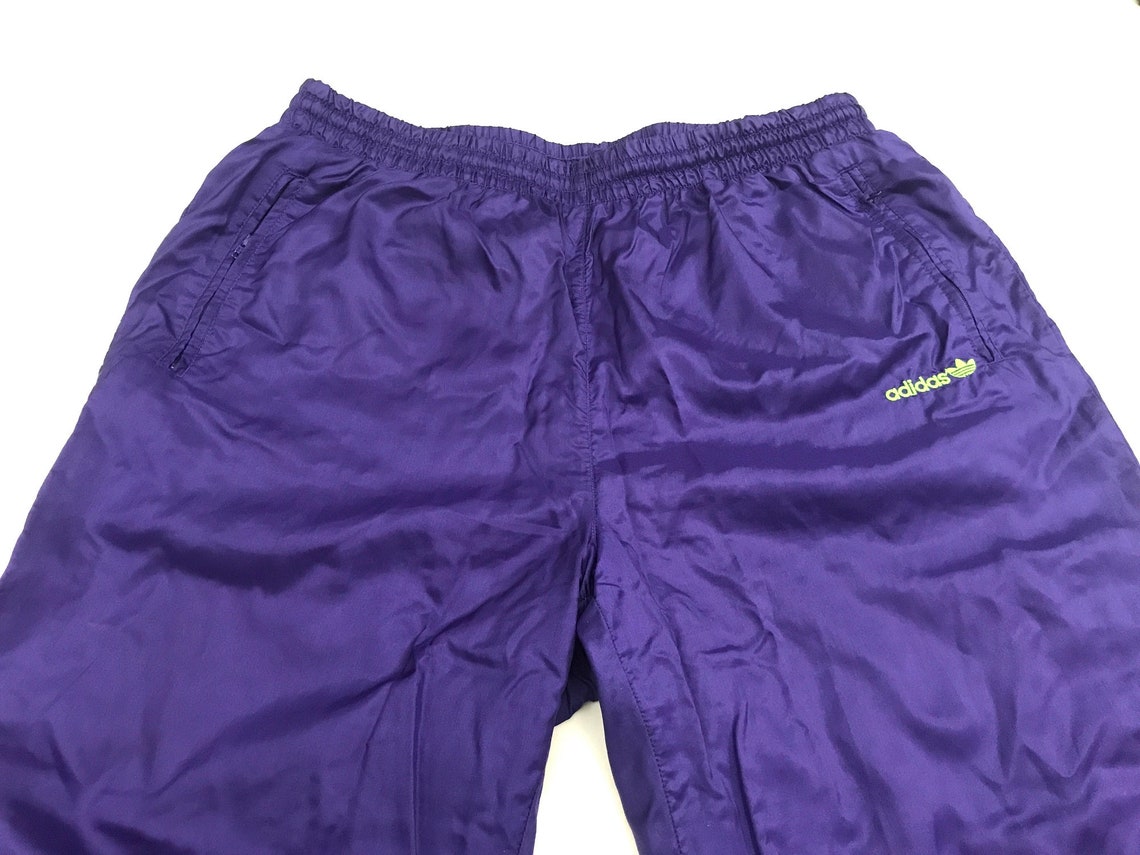 Adidas tracksuit 1990s purple yellow violet shell polyamide | Etsy