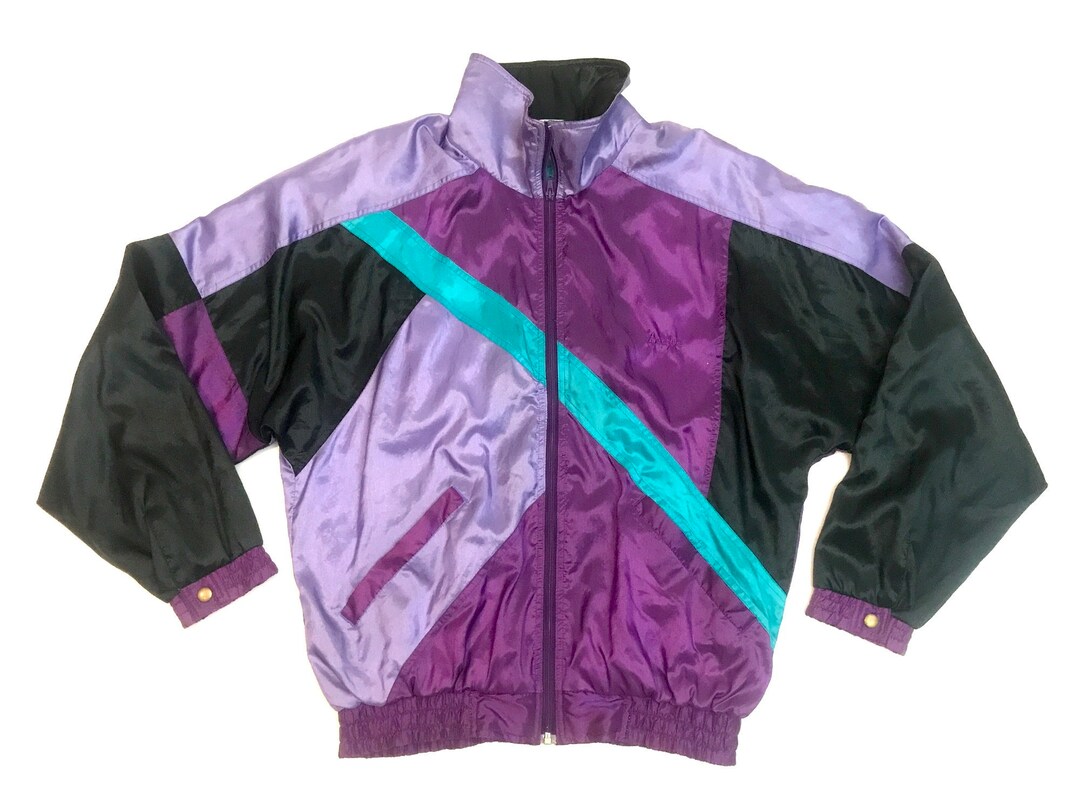 Vintage Track Jacket 1980 Softshell Lined Snap Cuff Jacket 80s Etsy