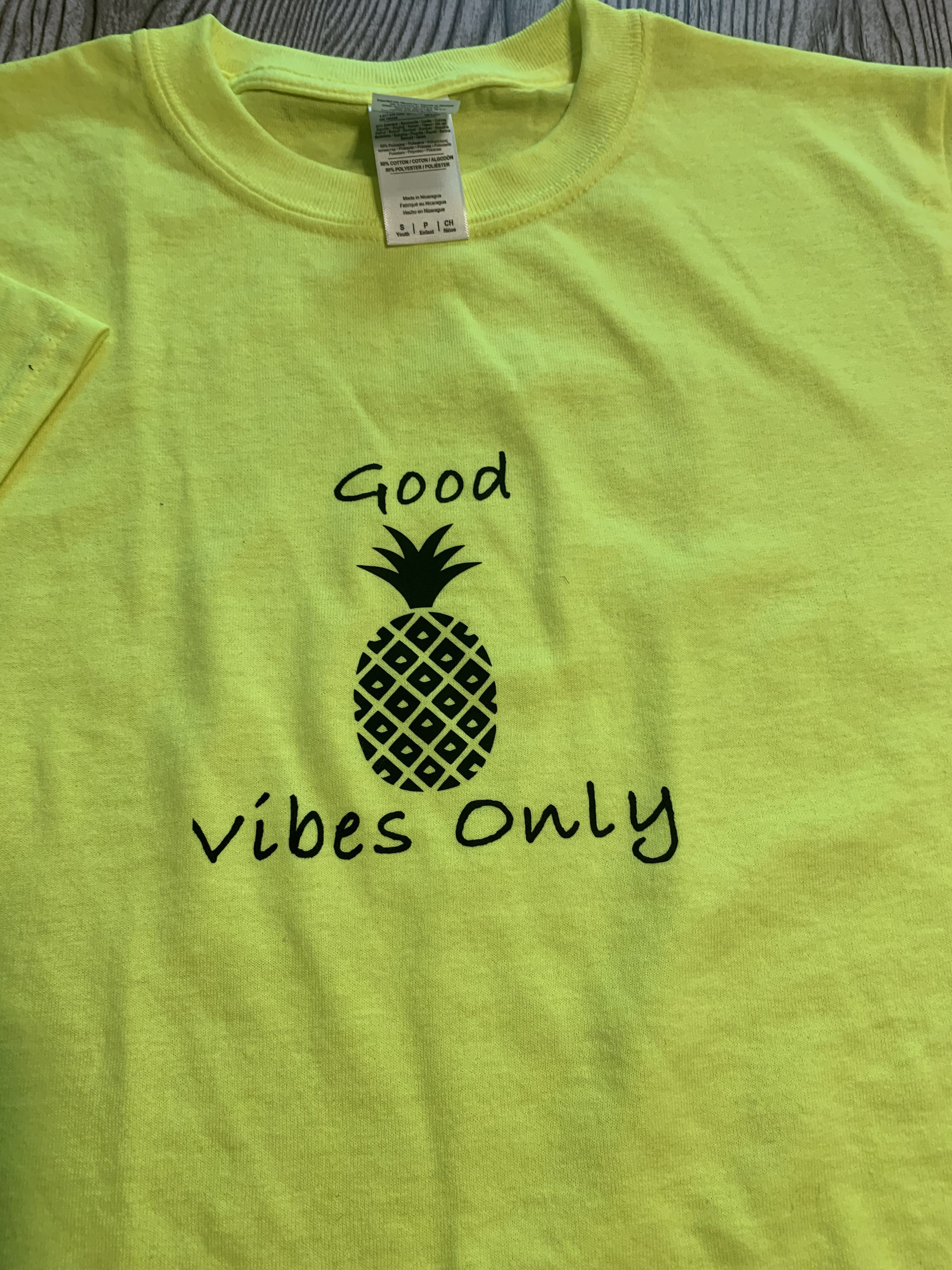 Girls Good Vibes Only Pineapple T-shirt 