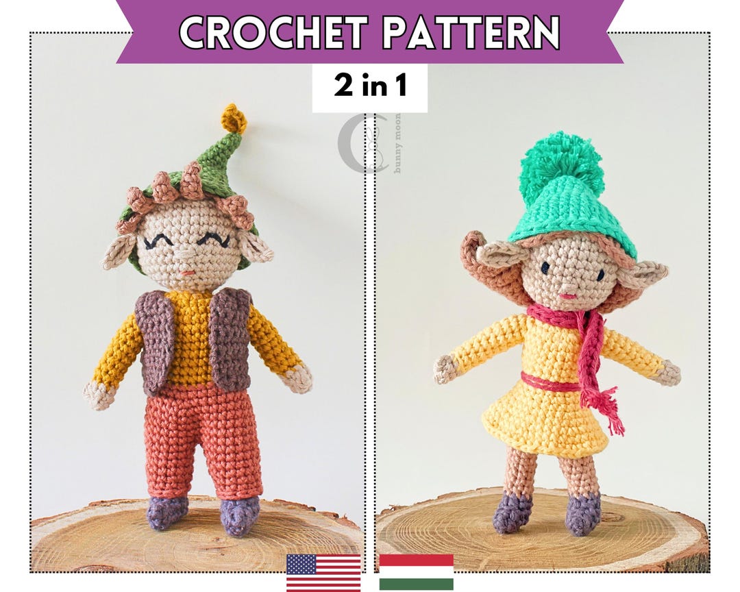 Autumn Elf Couple Crochet Pattern Bundle: Ben & Vicky the Forest Elves ...