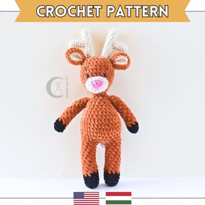 Plush Deer Crochet Pattern | Cute Deer Amigurumi with Cotton Antlers | Easy & Quick Crochet Project | Woodland Baby Gift | Deer Comforter