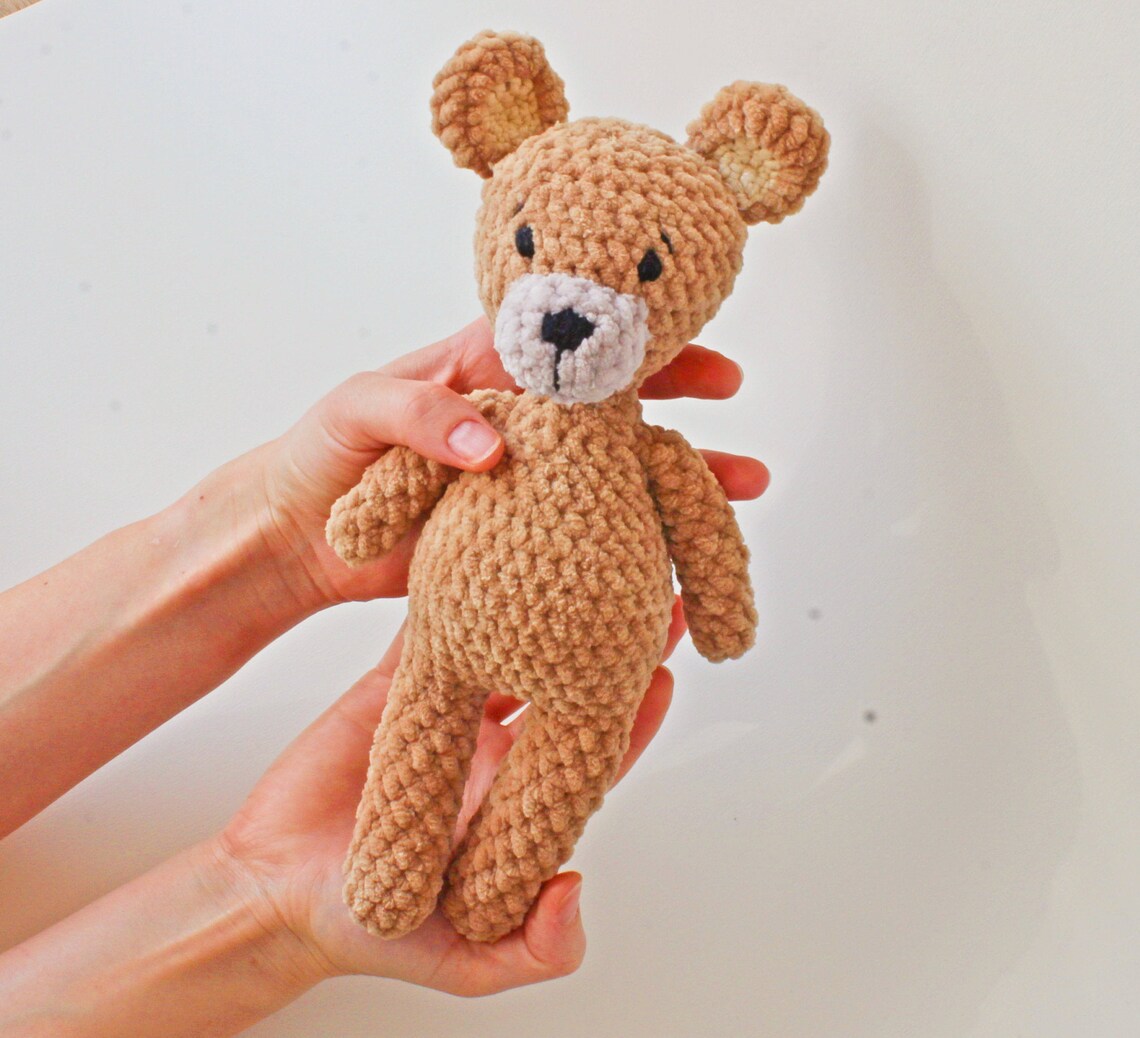 Crochet BEAR PATTERN One Piece Body Teddy Bear Amigurumi Etsy