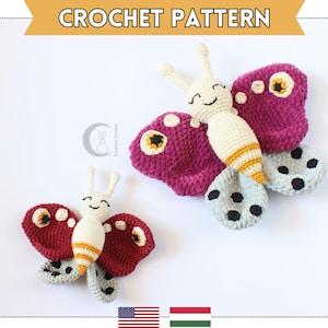 Crochet Schmetterling Lovey Amigurumi Muster | Easy Soft Snuggler PDF Anleitung für Anfänger >>clickable PDF Tutorial<<