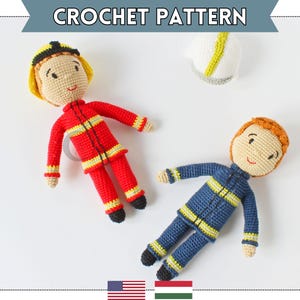 Wzór szydełkowy na Andrzeja Strażaka | Strażak Amigurumi | Samouczek robienia na szydełku lalki Strażaka | Wzór szydełkowy Strażaka dla początkujących