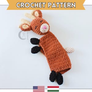 Patrón de crochet de ciervo para amigurumi / Manta de seguridad fácil en PDF para bebé / Edredón de bosque como regalo / Juguete navideño para principiantes