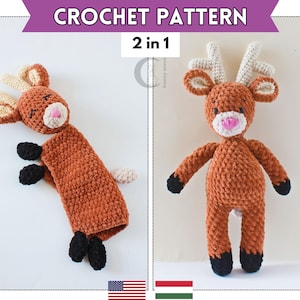 Crochet Deer Pattern Pack | 2-in-1 Crochet Pattern Bundle | Fawn Amigurumi and Lovey Crochet Tutorial for Beginners | Quick Crochet Project
