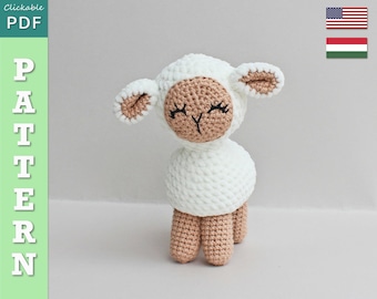 Crochet LAMB PATTERN | Sheep amigurumi snuggler | Soft plush toy | Easy and Quick crochet pattern for beginners >> clickable PDF tutorial <<