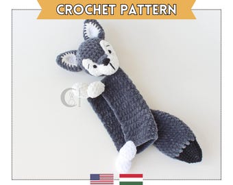 WOLF LOVEY Crochet Pattern | Easy Beginner-Friendly Amigurumi Wolf Lovey Pattern &lt;&lt; clickable PDF crochet tutorial &gt;&gt;