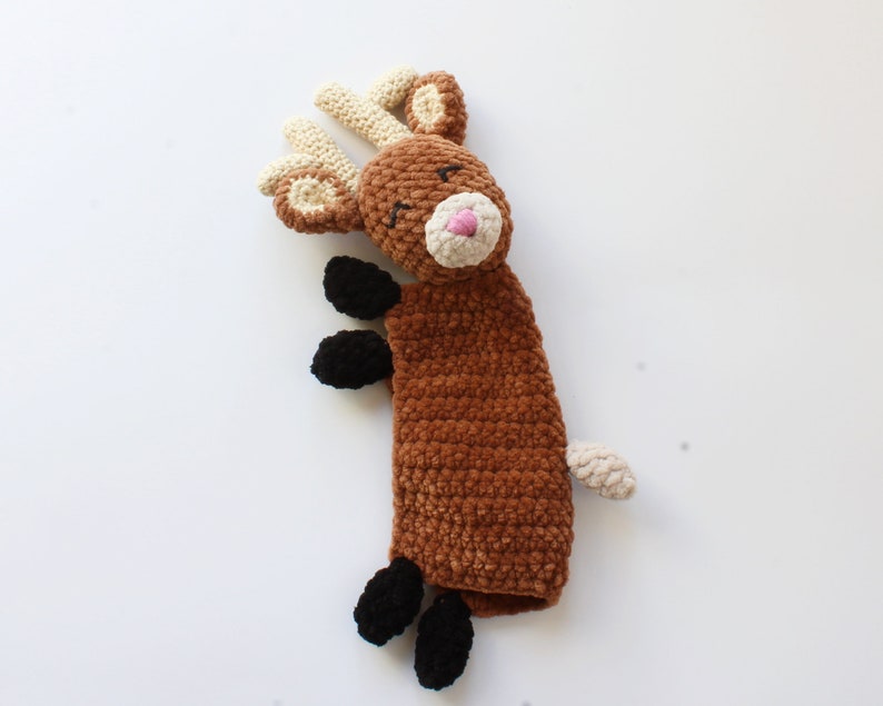 Crochet DEER PATTERN Soft plush comforter Easy and Quick crochet clickable PDF tutorial Deer amigurumi lovey