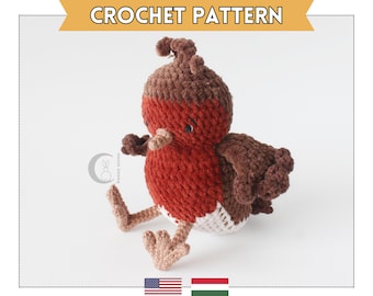 Robin Amigurumi Häkelanleitung: Anfänger-freundlicher Plüsch Vogel (PDF-Häkelanleitung)