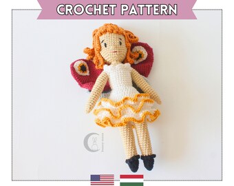 Butterfly Fairy Crochet Pattern: Inci Amigurumi Doll (PDF Tutorial)