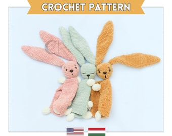 Bunny Lovey Crochet Pattern  | Soft Lovey Crochet Pattern | Low Sew Crochet Amigurumi Pattern | Easter Bunny | Cute Crochet Pattern