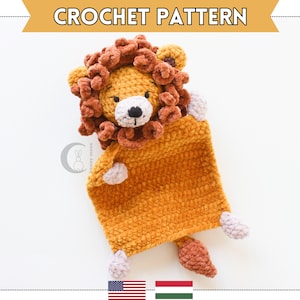 Crochet Lion Lovey Pattern | Adorable Amigurumi Plush Snuggler Tutorial for Beginners &gt;&gt; clickable PDF tutorial &lt;&lt;