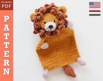 Crochet LION PATTERN | Fast lion lovey crochet pattern | Soft amigurumi lion snuggler | Easy and Quick crochet >> clickable PDF tutorial <<