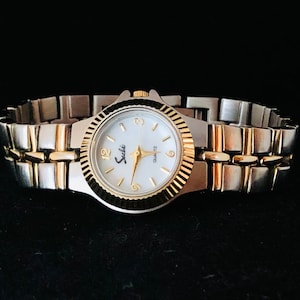 Classic Two-Tone Sache Ladies Watch, New Battery image 1