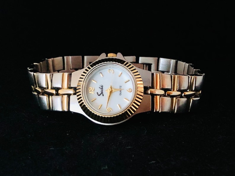 Classic Two-Tone Sache Ladies Watch, New Battery image 1